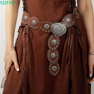 Seifinini Cintura De Cowboy , Fivela De Vintage De Cowgirl , Ajustável De Vestido De Cinto Oval Punk PU De Liga
