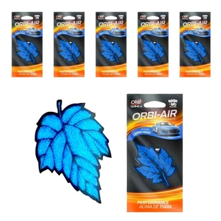 Cheirinho automotivo Orbi folha perfumada Azul aroma Carro Novo - Kit com 5