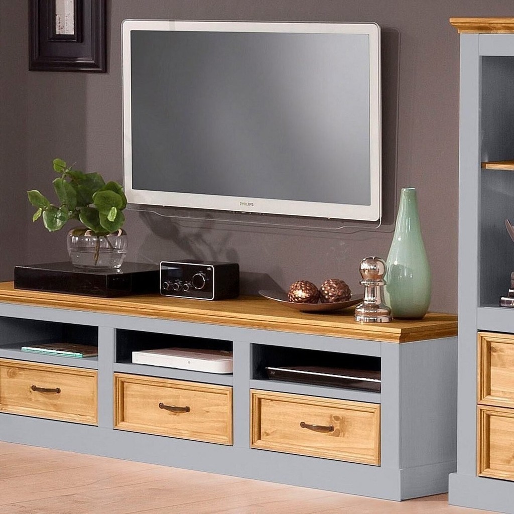 Rack Rústico para Tv em Madeira Coleção England Cinza/Natural | Shopee ...