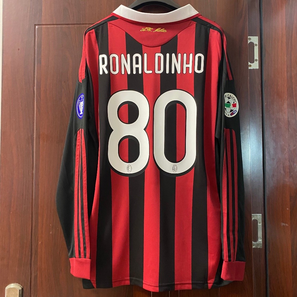 2009-2010 Casa Retro longa mancha camisa Futebol Caminho Equipe Uniforme Retro Jersey camisa 9HTH