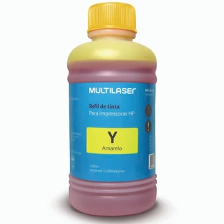 Refil de Tinta para Impressoras 250ml Amarelo Multilaser - RF012 em Oferta na Shopee