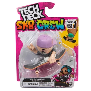 Skate com Boneco SK8 CREW (Boné Lilás) 96mm - Tech Deck