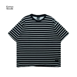 Produtos De Algodão Kaos Boxy Listrado WILLY Preto Branco