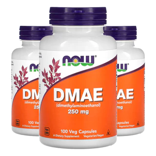 Kit 3x Dmae 250mg Now Foods Dimetilaminoetanol 100 Veg Caps /Made in Usa