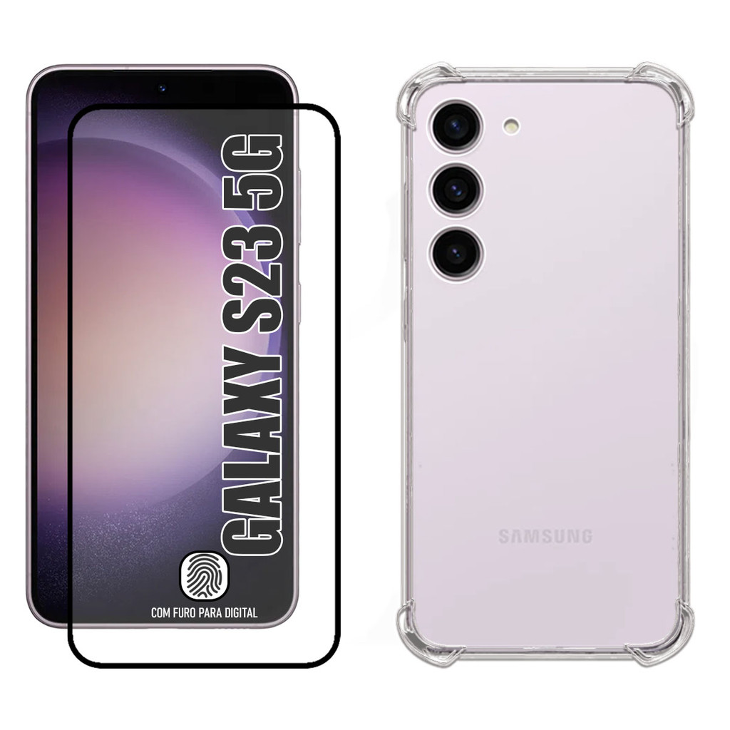 Kit Para Galaxy S23 5g - Película 3D + Capa Anti Impacto