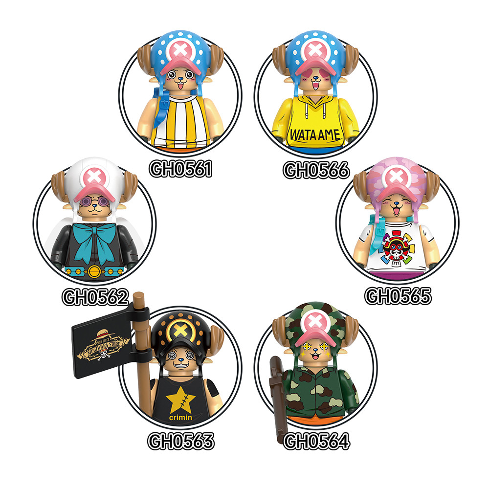 One Piece Building GOLD Chopper Blocks Figuras Wano Country Toy Minifiguras Dressrosa