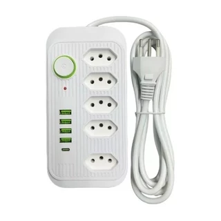 Filtro de Linha 5 Tomadas USB Tipo-C