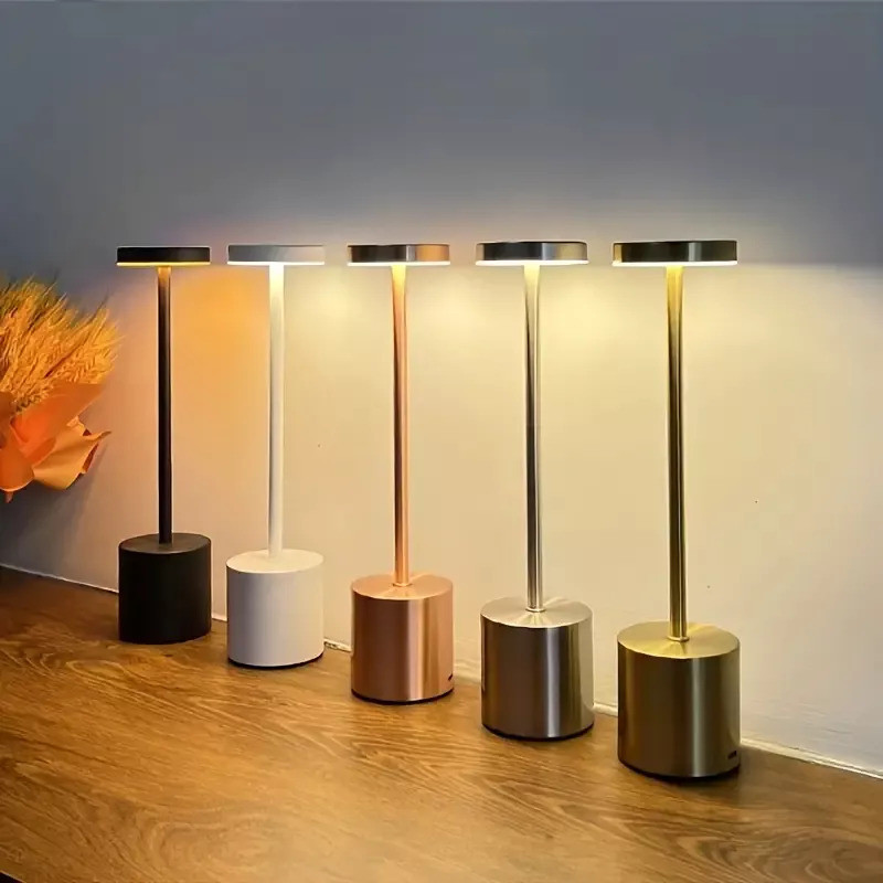 Luminária de Mesa Touch LED Recarregável Sem Fio - Candeeiro Dimerizável em Alumínio - Entrega Pronto - WYL | Shopee Brasil