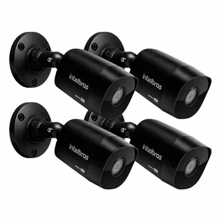 Kit 4 Câmeras Intelbras VHD 1230 B Full HD 1080p Bullet Black G7 Visão Noturna 30m IP67
