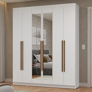 Guarda-Roupa Casal 6 Portas Batentes com Espelho Netuno Madesa B em Oferta na Shopee