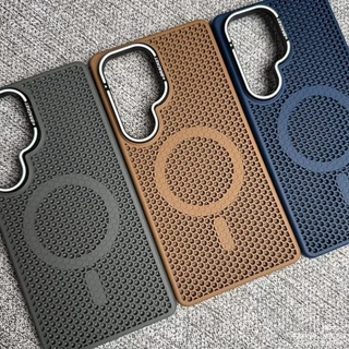 Capa Dura Com Suporte De Resfriamento Em Favo De Mel Para Samsung Galaxy S25 S25 + S24 S24 Ultra S23 S23 + Plus