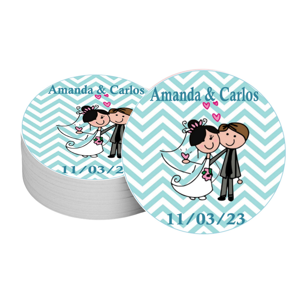 20 Adesivos redondos 5cm Casamento Lembrancinha De Casamento ...