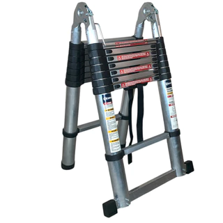 Escada Telescópica ERB Máquinas 16 Degraus Dobrável de Alumínio Travas nos Degraus Antiderrapantes em Oferta na Shopee