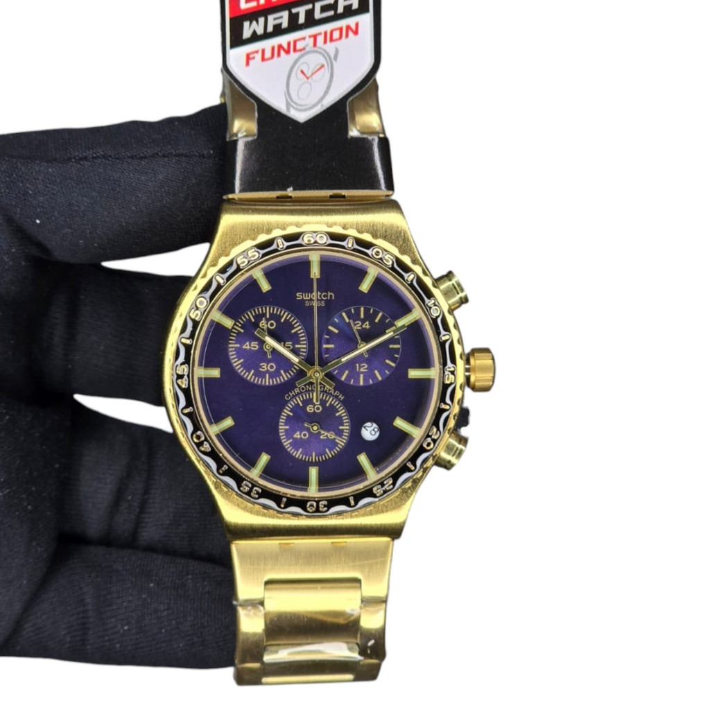 Relógio De Pulso Swatch Cara Preta Coleção De Férias Yvg418g
