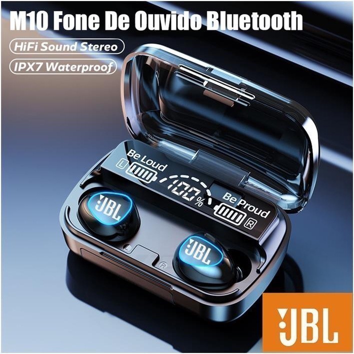 Jbl m10 Fone De Ouvido Sem Fio TWS Bluetooth 5.1 9D Wireless Headphone Waterproof - COM NF - OFERTA