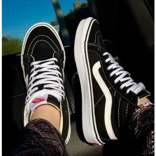 Tênis skate vans feminino e masculino unissex preto e branco