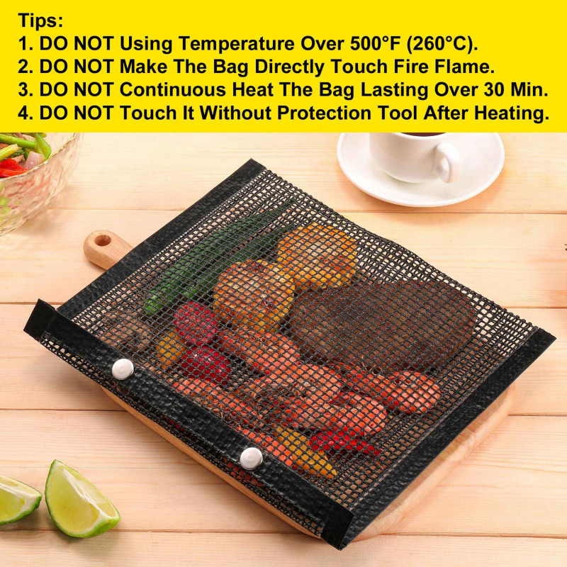 Saco De Malha Antiaderente Para Churrasco Sem Cola Com Resistência A Altas Temperaturas