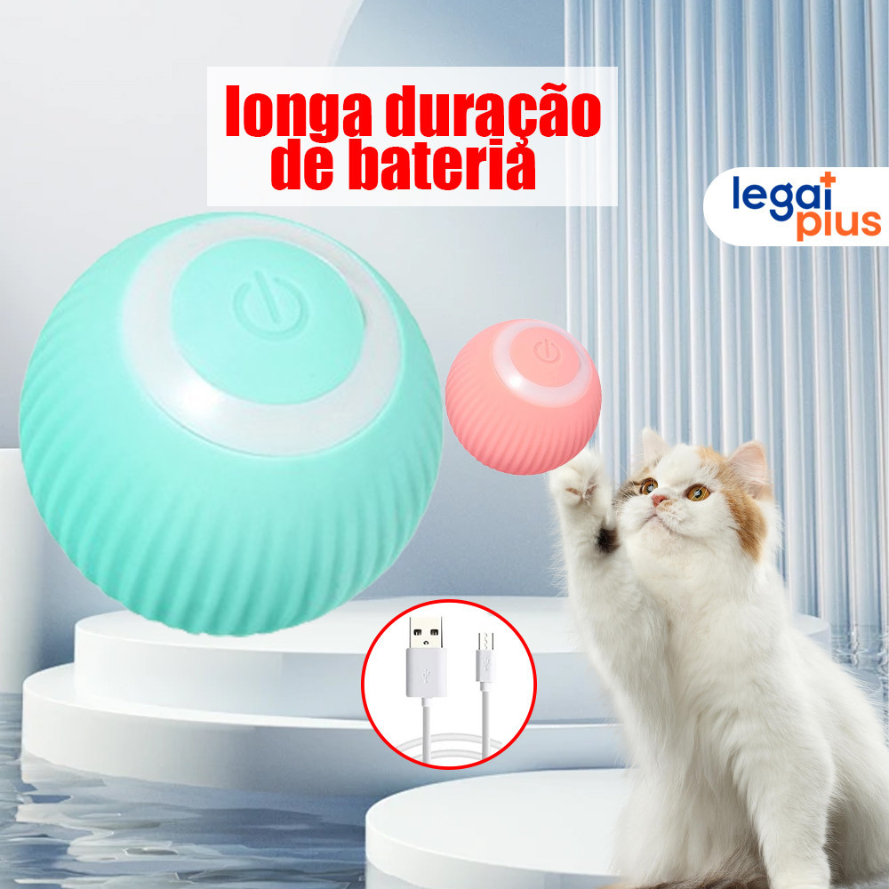 Gato Bola Brinquedo Elétrico Automático Rotação USB Recarga Brinquedos Interativos Interessante Gatinho Cão Acessórios