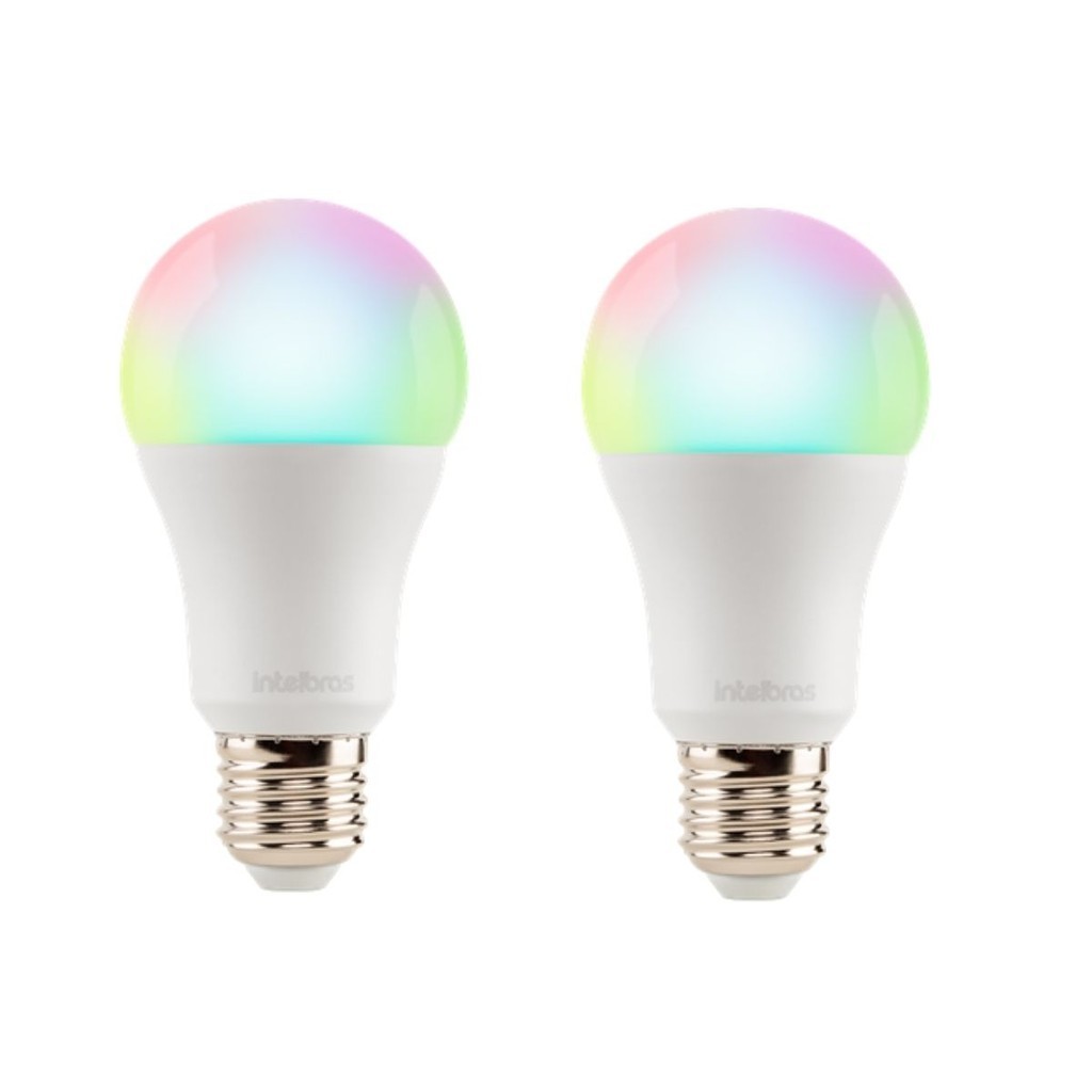 2 Lâmpadas Smart Led Compativel Alexa e Google Wifi Inteligente Ews 410 Intelbras Ajuste de cores