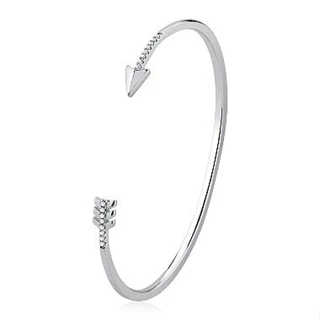 Bracelete Feminino de Prata 925 Flecha com Zircônias 6cm em Oferta na Shopee