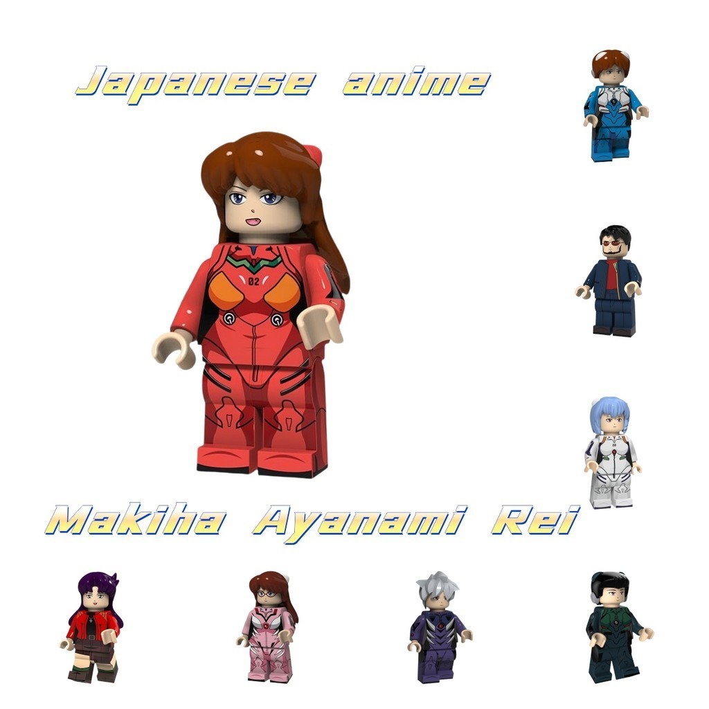 Compatível com LEGO anime japonês série Makiwa Ayanami Rei blocos de ...