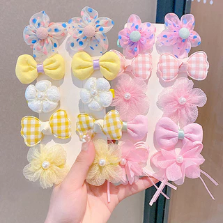 10Pcs Princesa Super Fada Clip De Cabelo Tecido Flor Infantil Acessórios BB Menina Bang