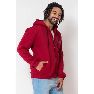 Blusa Masculina Moletom Capuz Polo Wear Bordo