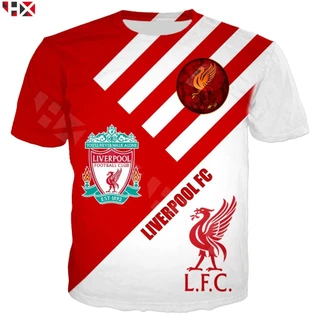 Nova Tendência De Verão Liverpool Jersey 3D Impresso Harajuku Estilo Hip-hop Masculino Personalidade Camiseta Legal