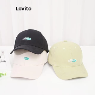 Lovito Chapéu casual com bordado de letras para mulheres LFA42055