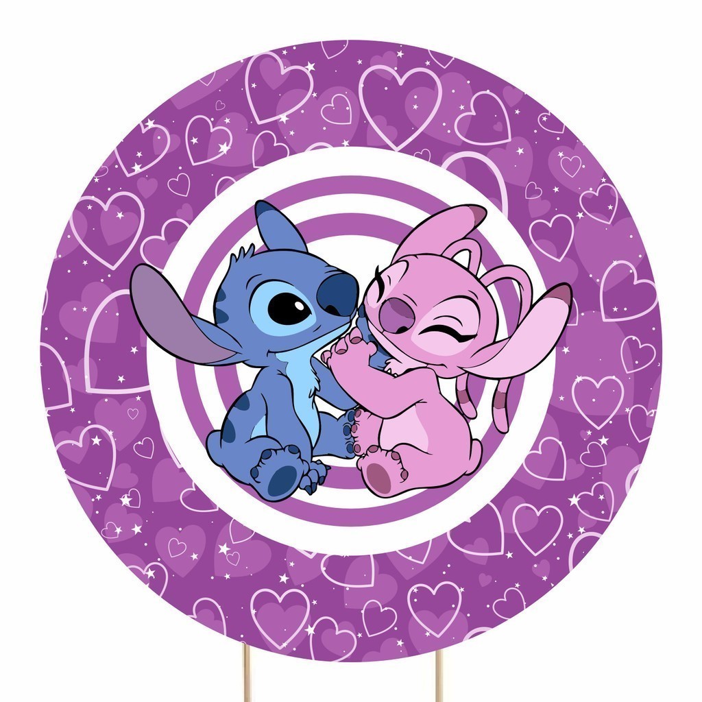 50 ADESIVOS REDONDO PERSONALIZADOS 5X5 Stitch E ANGEL ROXO | Shopee Brasil