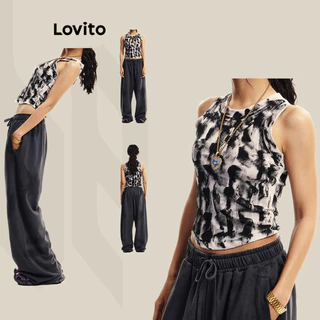 Lovito Regata casual pintada à mão Padrão para mulheres LNE73701