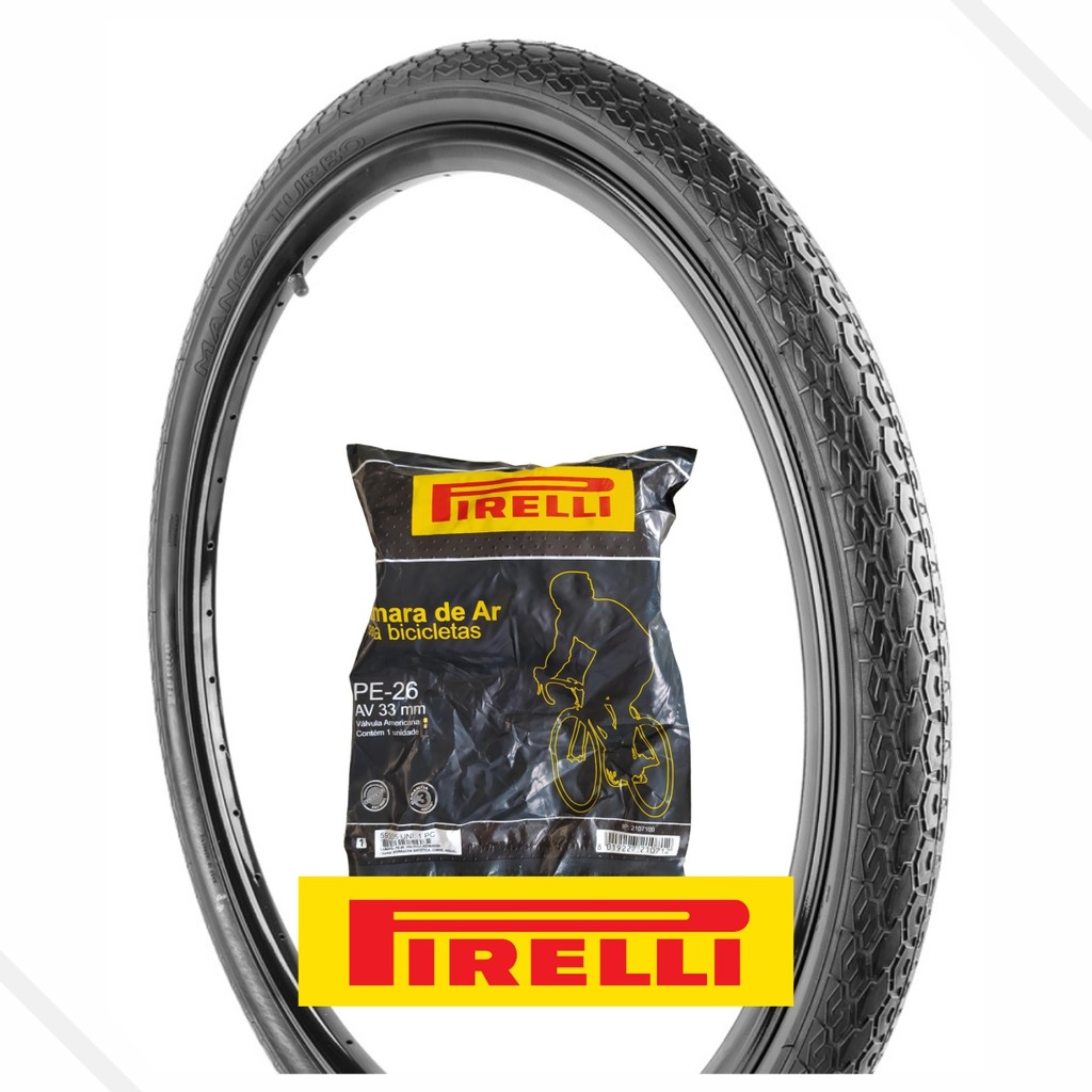 Pneu 26x1.1/2 Manga Turbo Pirelli + 1 Câmara 26x1.9 Pirelli