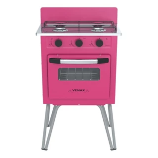 Fogão Portátil 2 Bocas Venax Gemini Vetrô a Gas Rosa