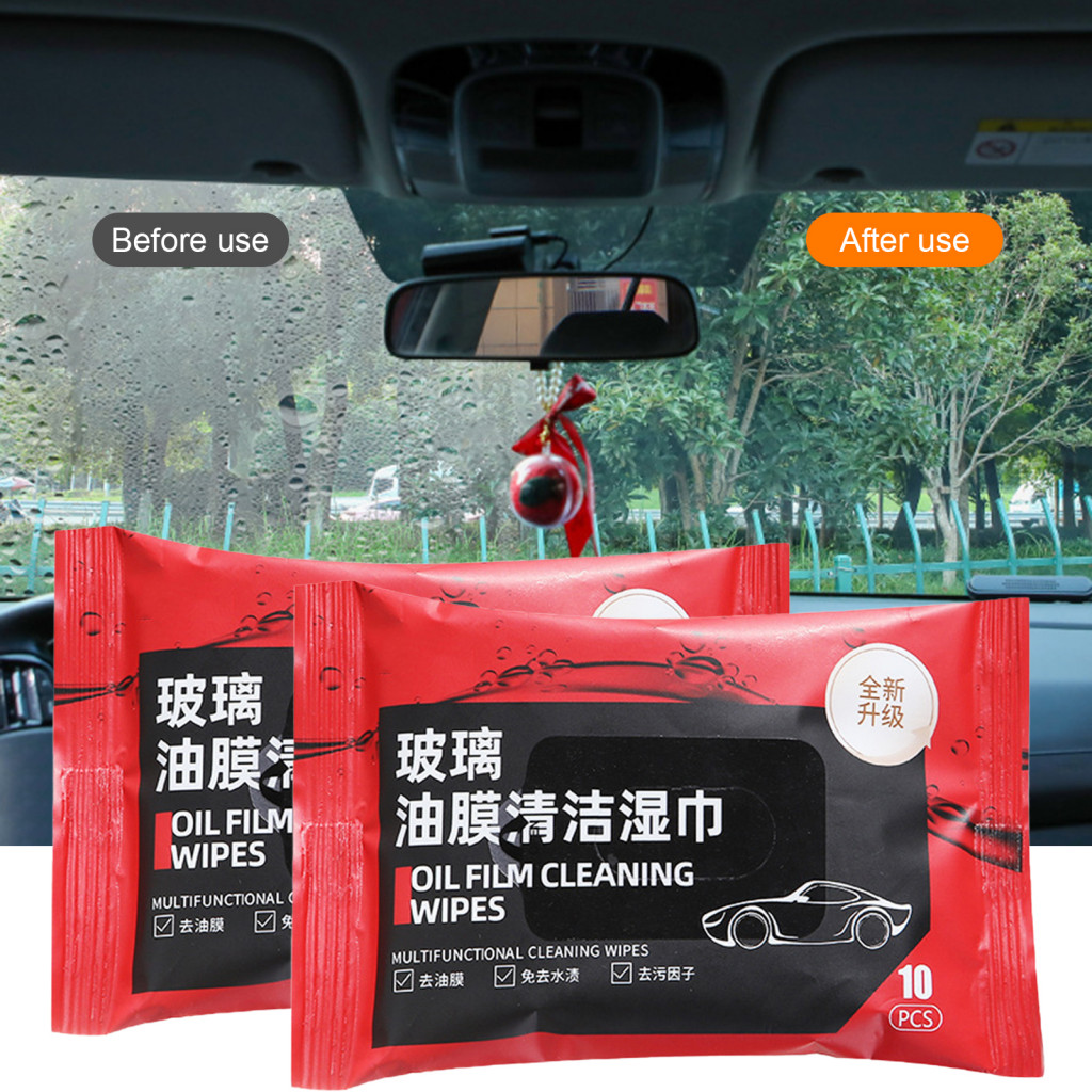 Car Windshield Cleaner Automotive Glass 5 Pcs Cleaning Wipes Portable for Home Windows Mirrors Multipurpose Oil Film