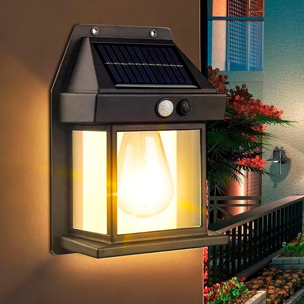 Luminaria Solar Com Movimento Sensor Luz De Parede Lâmpada LED, 3 Modos De Iluminação, Luz Solar E Energia Solar