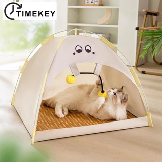 TKEY Resfriamento Pet Gato Tenda Caverna Viagem Ao Ar Livre Dormir Casa Confortável Filhote De Cachorro Cama Cão Canil Suprimentos Para Animais De Estimação Dobrável N3U3