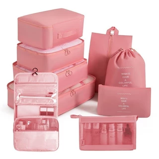 Kit 9 Pecas Saco De Organizar Viagem De Cosméticos De Bagagem Multifuncional Para  Roupas E Sapatos em Oferta na Shopee