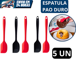 Kit 5 Espátula Culinária Pão Duro de Silicone Para Confeiteiros e Cozinheiros