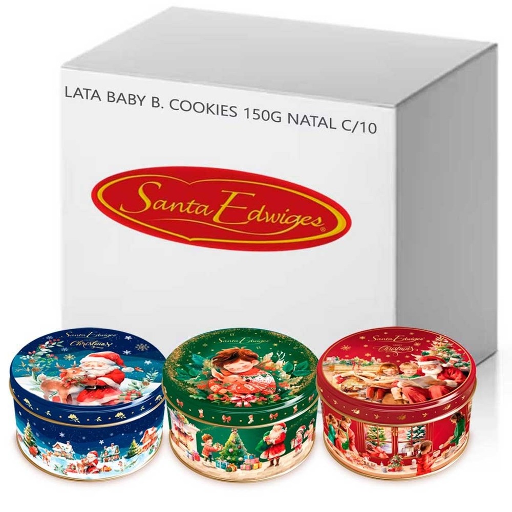 Kit 10 Latas Colecionáveis Mini Butter Cookies Natal 150g Santa Edwiges Shopee Brasil
