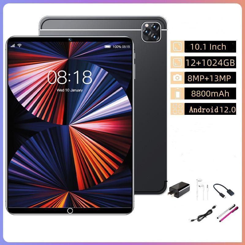 2024 Versão Global 12GB 1024GB 10.1 Polegadas Tablet Android 12.0 Tablets  PC 5G WIFI Cartão SIM Duplo