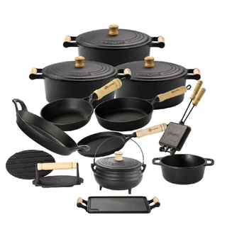 Mega Jogo de Panelas de Ferro Fundido Kit 12 peças Assadeira Sanduicheira Chapa Tapioqueira em Oferta na Shopee