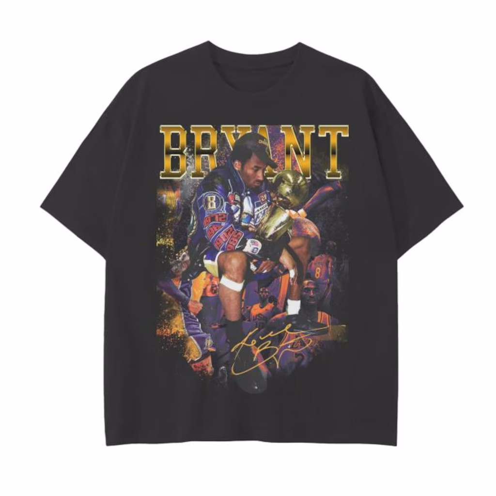 T-shirt Kobe Bryant, Desenho Frente Basquete dos Anos 90