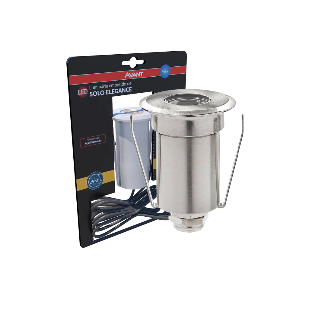 Luminaria Solo Elegance 2w 3000k Bivolt Aço Escovado Avant