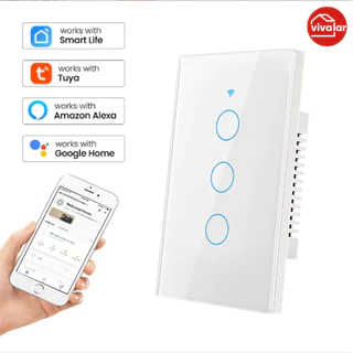 1 2 3 Botões Smart Interruptor Tomada WiFi Controle Seguro