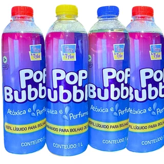 Kit 4 Unidades Refil Bolha De Sabão Liquido Bubble Pop 1L - Tiny & Tyke