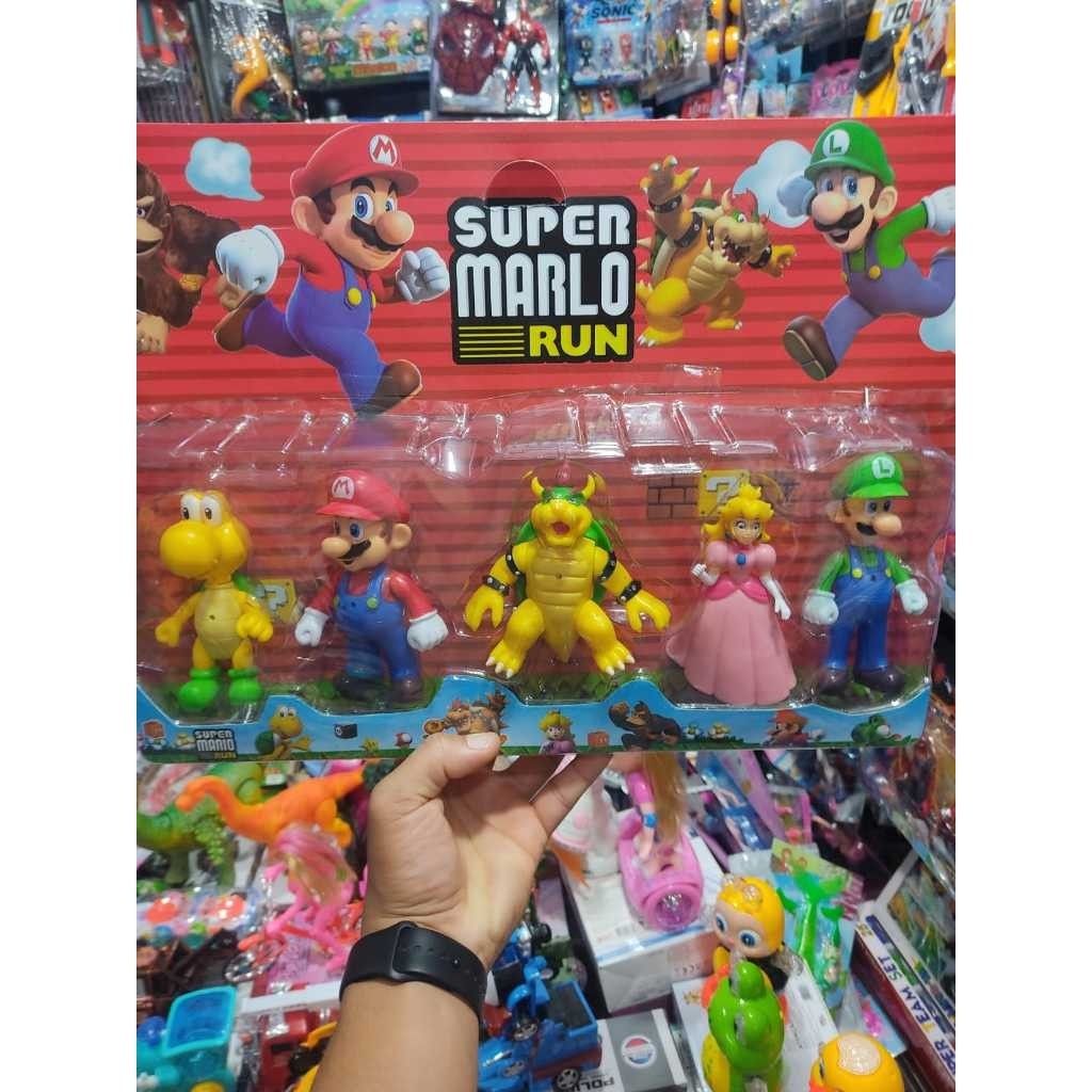 kit 5 bonecos super mario coleção 15 cm / bonecos articulados super mário bros de pvc 15 cm envio imediato em Oferta na Shopee