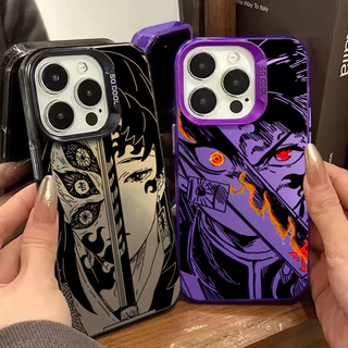 IMD Luxo Fosco Duro Capa De Telefone À Prova De Choque Para iPhone 16 15 Pro Max 14 13 12 11 7 8 Plus SE 2020 XS X XR Japão Anime Demon Slayer