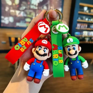 Novo Desenho Animado Videogame Boneca Luigi Figura Anime Chaveiro Mochila Pingente Presente Infantil Brinquedo Carro