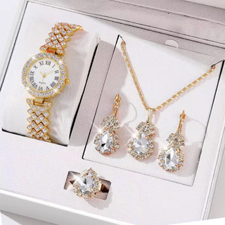 Moda Diamante Senhoras Relógio Diamante Senhoras Relógio Discagem Romana Quartzo Relógio Banda de Aço Relógio Diamante Jóias