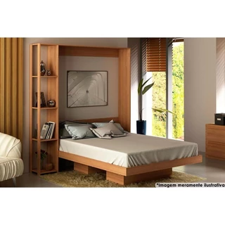 Cama Dobrável Multifuncional Articulada CM8014 Amêndoa - Tecno Mobili